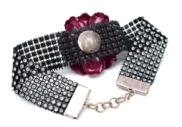 ケイタマルヤマKEITA MARUYAMA フラワー装飾ビジューチョーカー 赤黒他 K-114112_005