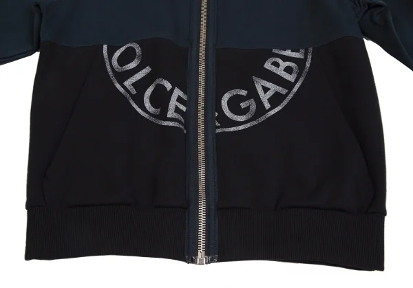 ドルチェ&ガッバーナDOLCE&GABBANA 裾スウェット切替セーラーカラージップアップジャケット 黒紺48 K-114126_010