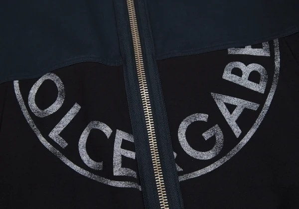 ドルチェ&ガッバーナDOLCE&GABBANA 裾スウェット切替セーラーカラージップアップジャケット 黒紺48 K-114126_012