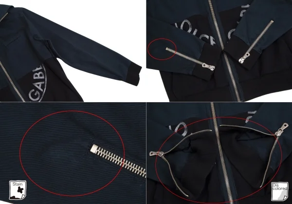 ドルチェ&ガッバーナDOLCE&GABBANA 裾スウェット切替セーラーカラージップアップジャケット 黒紺48 K-114126_009