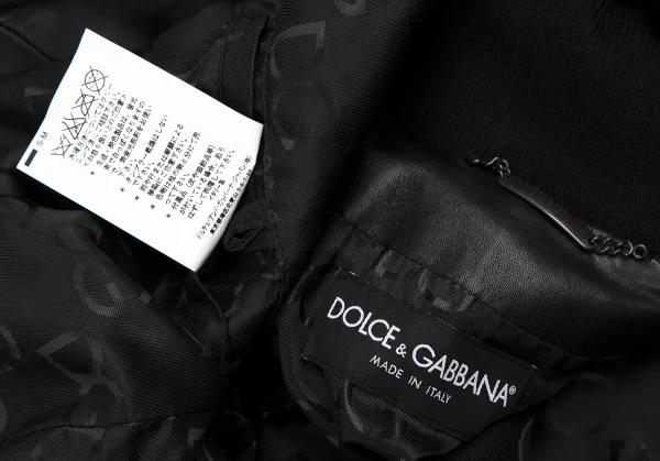 ドルチェ&ガッバーナDOLCE&GABBANA シープレザージャケット 黒46 K-114127_018