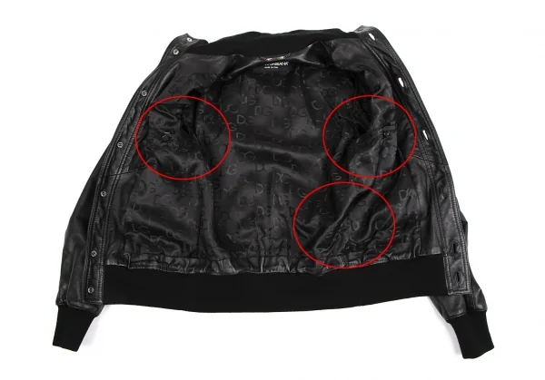 ドルチェ&ガッバーナDOLCE&GABBANA シープレザージャケット 黒46 K-114127_008