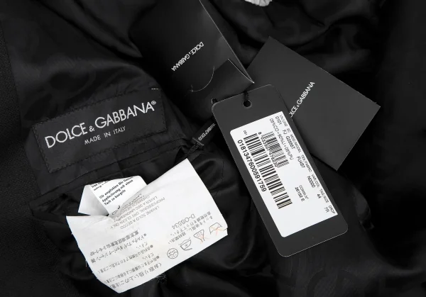 ドルチェ&ガッバーナDOLCE&GABBANA MARTINI リネンコットンテープパイピングジャケット 黒44 K-114128_020