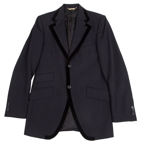 DOLCE & GABBANA Velor Piping Jacquard Jacket Navy 46 K-114131_001