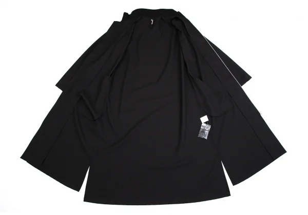 グラウンド ワイGround Y ウールポリギャバジップアップロングシャツコート 黒3 K-114136_011