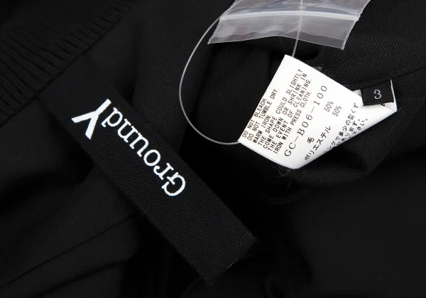 グラウンド ワイGround Y ウールポリギャバジップアップロングシャツコート 黒3 K-114136_015