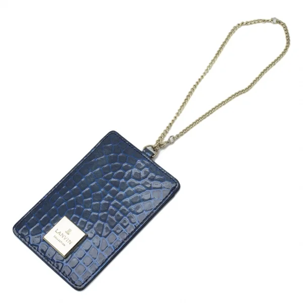 ランバンコレクションLANVIN collection チェーン付きカードケース 青 K-114138_001