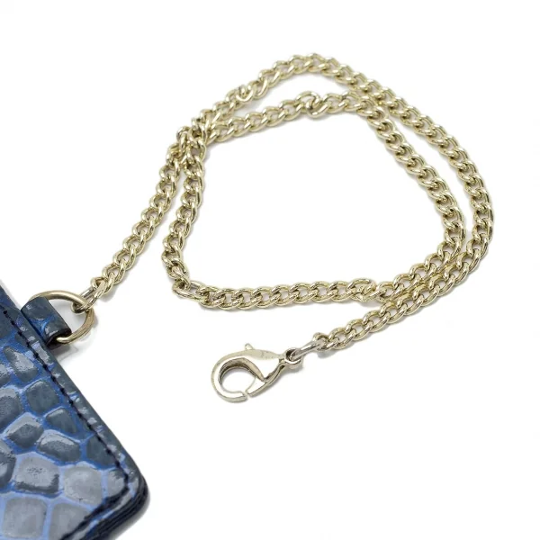 ランバンコレクションLANVIN collection チェーン付きカードケース 青 K-114138_002