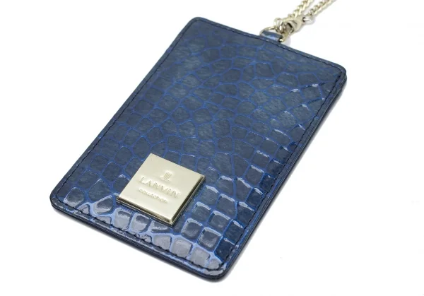 ランバンコレクションLANVIN collection チェーン付きカードケース 青 K-114138_003