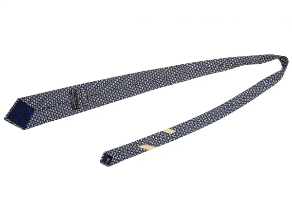 サルヴァトーレフェラガモ Salvatore Ferragamo 総柄シルクネクタイ 青黄 K-114143_006