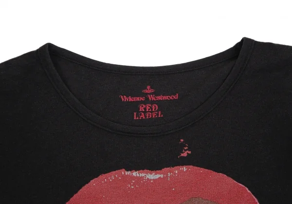 ヴィヴィアンウエストウッド レッドレーベルVivienne Westwood Red Label グリッターリッププリントカットソー 黒2 K-114147_004