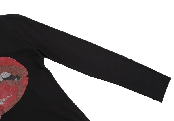 ヴィヴィアンウエストウッド レッドレーベルVivienne Westwood Red Label グリッターリッププリントカットソー 黒2 K-114147_007