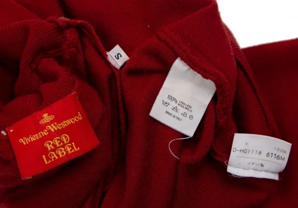 ヴィヴィアンウエストウッド レッドレーベルVivienne Westwood Red Label ウールオーブワンポイント刺繍タートルネックニットセーター 赤S K-114151_019
