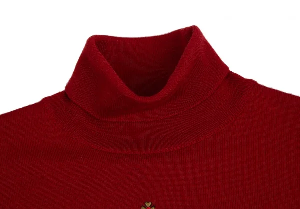 ヴィヴィアンウエストウッド レッドレーベルVivienne Westwood Red Label ウールオーブワンポイント刺繍タートルネックニットセーター 赤S K-114151_006