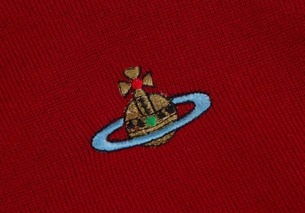 ヴィヴィアンウエストウッド レッドレーベルVivienne Westwood Red Label ウールオーブワンポイント刺繍タートルネックニットセーター 赤S K-114151_009