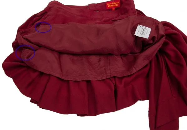 ヴィヴィアンウエストウッド レッドレーベルVivienne Westwood Red Label ギャザー切替変形スカート ワイン2 K-114156_011