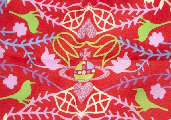 新品!ヴィヴィアンウエストウッドVivienne Westwood グリッタープリントハンカチ 赤マルチ K-114160_002