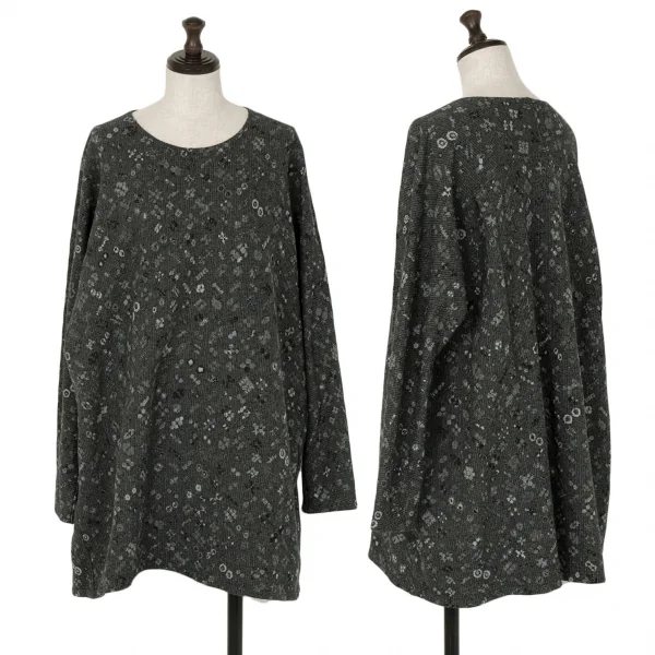ヨーガンレール ババグーリJURGEN LEHL Babaghuri コットン小花ジャガードチュニック グレーM K-114175_001