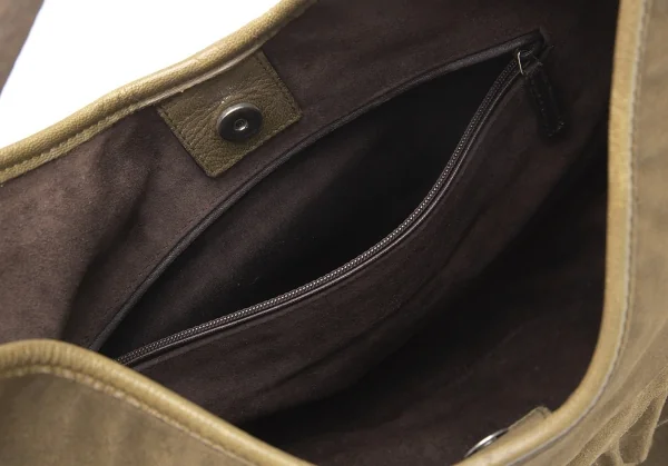 イヴサンローランYves Saint Laurent モンバササントロペ スウェードティアードデザインハンドバッグ 茶 K-114178_017