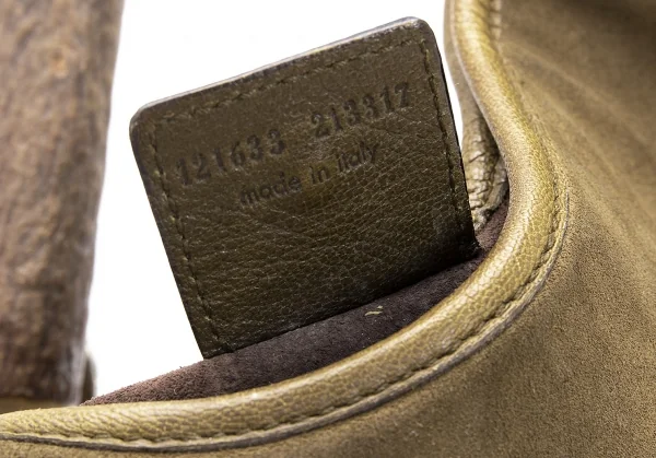 イヴサンローランYves Saint Laurent モンバササントロペ スウェードティアードデザインハンドバッグ 茶 K-114178_018