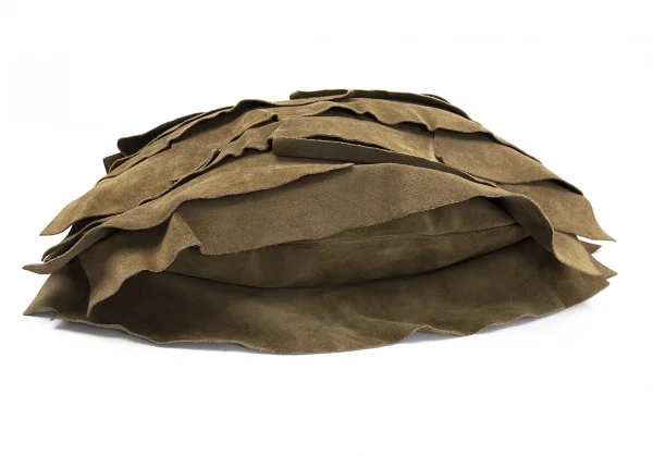 イヴサンローランYves Saint Laurent モンバササントロペ スウェードティアードデザインハンドバッグ 茶 K-114178_008