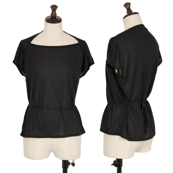 ジジリgigli ウエストコードラグラン切替半袖トップス 黒38(M) K-114189_001