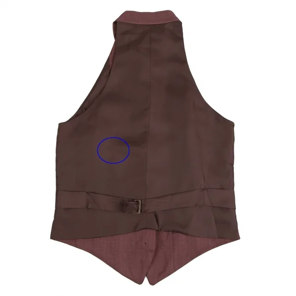 キャサリンハムネットロンドンKATHARINE HAMNETT LONDON マオカラーくるみボタンベスト 赤茶M位 K-114192_011