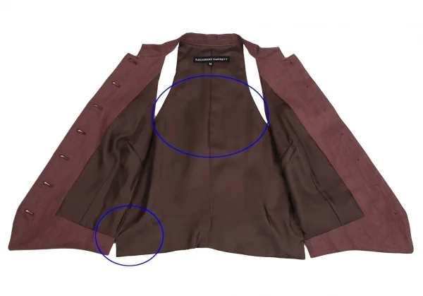 キャサリンハムネットロンドンKATHARINE HAMNETT LONDON マオカラーくるみボタンベスト 赤茶M位 K-114192_008