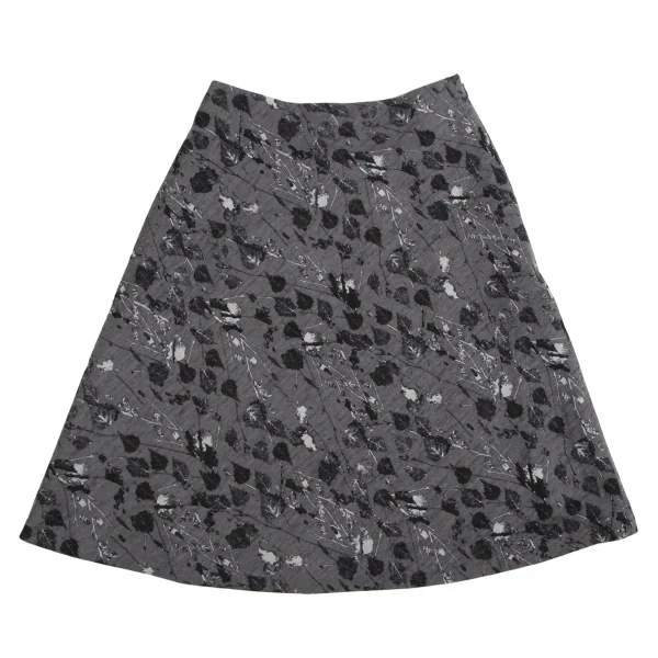 キャサリンハムネットロンドンKATHARINE HAMNETT LONDON アンゴラ混リーフプリントニットスカート グレーS K-114193_002