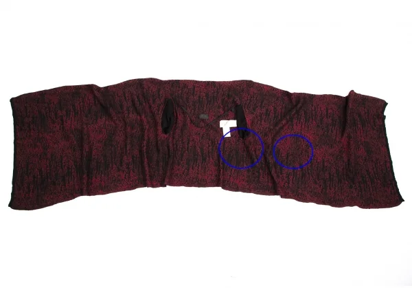 ディーゼルDIESEL ウール混マダラ模様ドレープニットカーディガン 赤黒XS K-114197_009