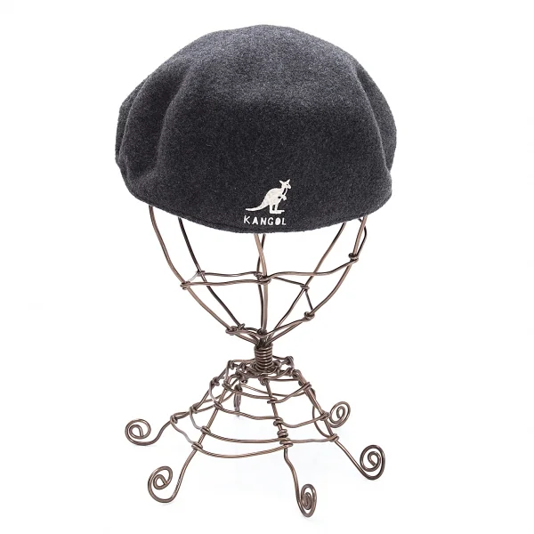 カンゴールKANGOL 504 ポイントフロッキープリントハンチング帽 チャコールL K-114207_004