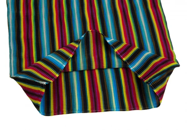 イッセイミヤケ ミーISSEY MIYAKE me ストライプストレッチプリーツハイネックカットソー マルチF K-114215_011