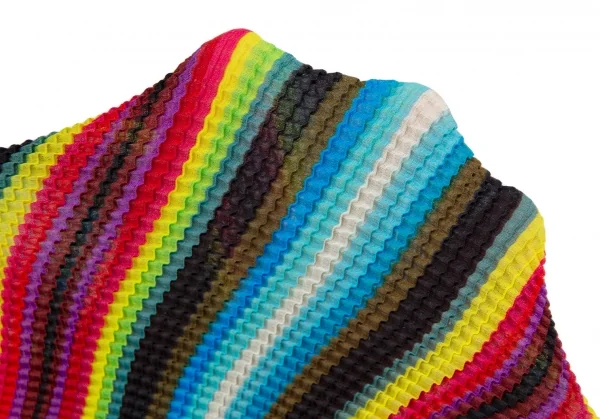 イッセイミヤケ ミーISSEY MIYAKE me ストライプストレッチプリーツハイネックカットソー マルチF K-114215_016