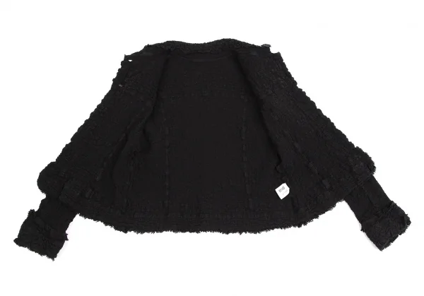 イッセイミヤケ ミーISSEY MIYAKE me 脱色カリフラワージャケット 黒F