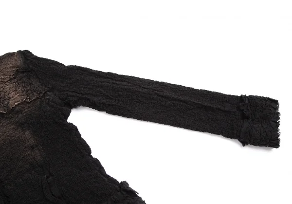 イッセイミヤケ ミーISSEY MIYAKE me 脱色カリフラワージャケット 黒F