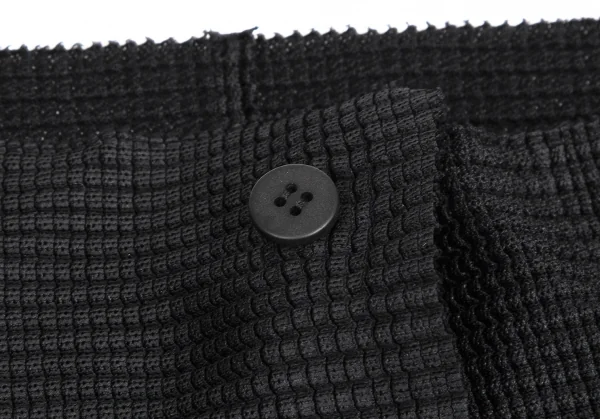 イッセイミヤケ ミーISSEY MIYAKE me カッティングデザインストレッチプリーツシャツ 黒F K-114220_004