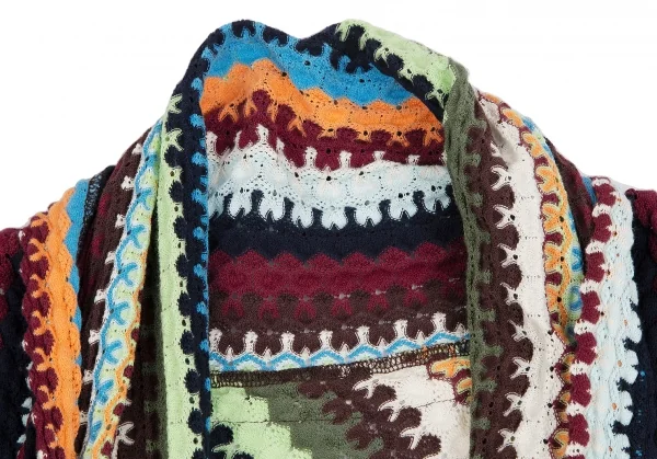 イッセイミヤケ ハートISSEY MIYAKE HaaT コットンカラフル編みノースリーブニットベスト マルチ2 K-114234_004