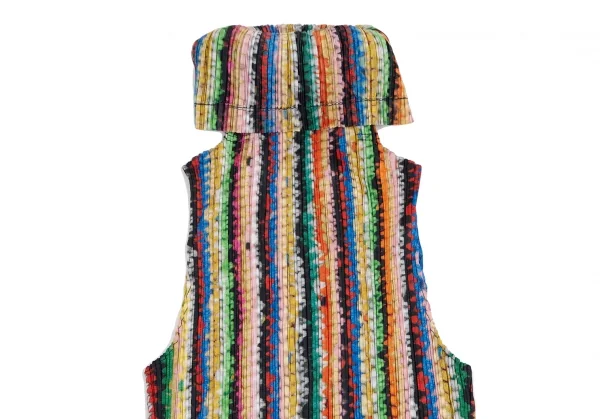 プリーツプリーズPLEATS PLEASE カラフルニット転写プリントタートルネックノースリーブカットソー マルチ5 K-114244_003