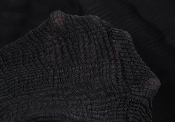 イッセイミヤケ ISSEY MIYAKE ストレッチプリーツワイドパンツ 黒S K-114253_010