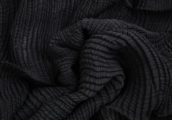 イッセイミヤケ ISSEY MIYAKE ストレッチプリーツワイドパンツ 黒S K-114253_011