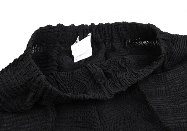イッセイミヤケ ISSEY MIYAKE ストレッチプリーツワイドパンツ 黒S K-114253_003