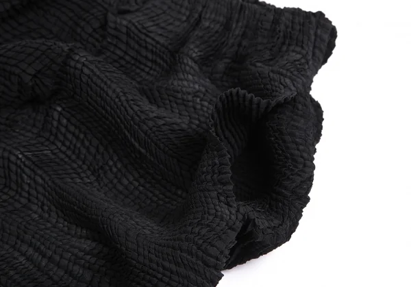 イッセイミヤケ ISSEY MIYAKE ストレッチプリーツワイドパンツ 黒S K-114253_004