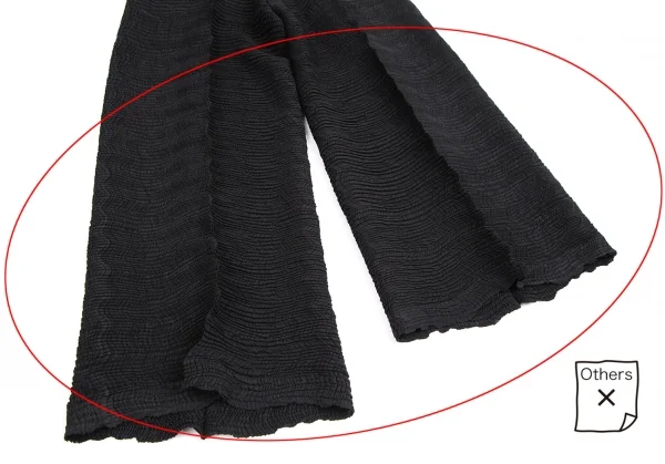 イッセイミヤケ ISSEY MIYAKE ストレッチプリーツワイドパンツ 黒S K-114253_005