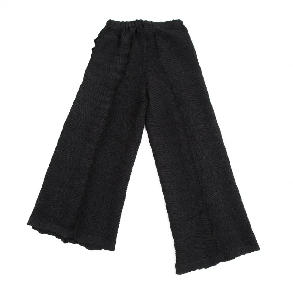 イッセイミヤケ ISSEY MIYAKE ストレッチプリーツワイドパンツ 黒S K-114253_008