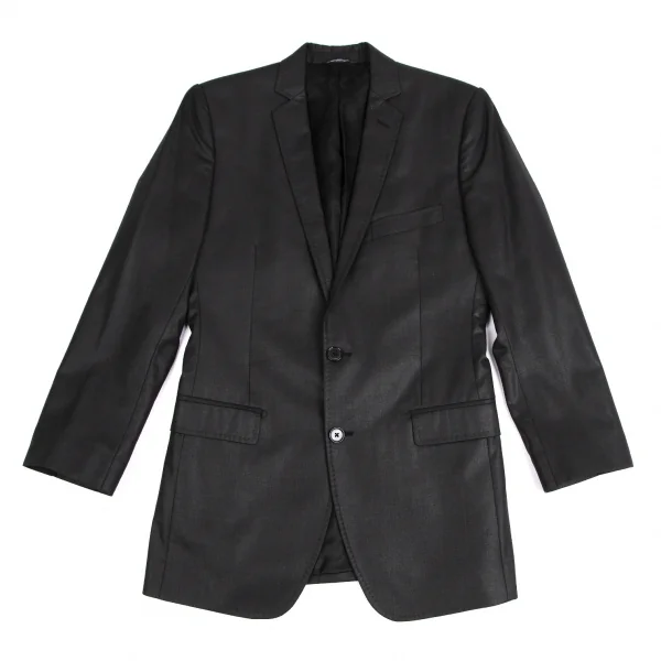 ドルチェ&ガッバーナDOLCE&GABBANA MARTINI シャイニーシャドーストライプナローラペルジャケット チャコール44 K-114268_001