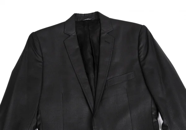 ドルチェ&ガッバーナDOLCE&GABBANA MARTINI シャイニーシャドーストライプナローラペルジャケット チャコール44 K-114268_002