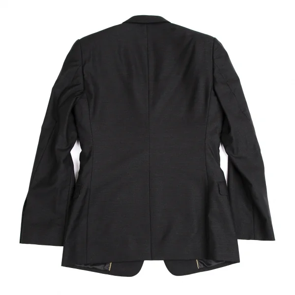 ドルチェ&ガッバーナDOLCE&GABBANA GOLD ウールシルクノッチドナローラペルセットアップスーツ 黒44 K-114279_008