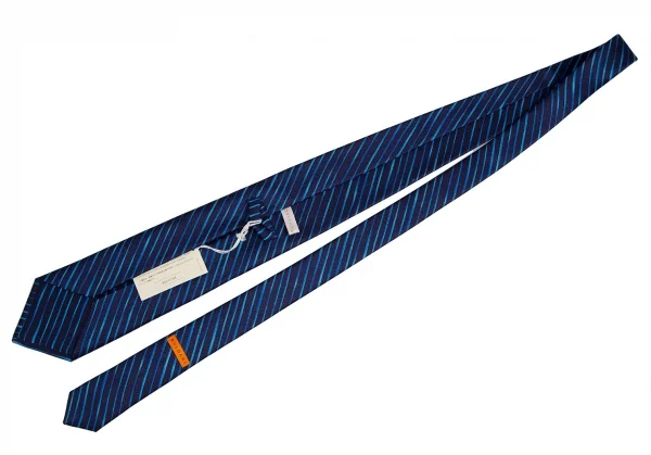 ブルガリBVLGARI シルクグラデーションレジメンタルストライプネクタイ 紺青 K-114295_004