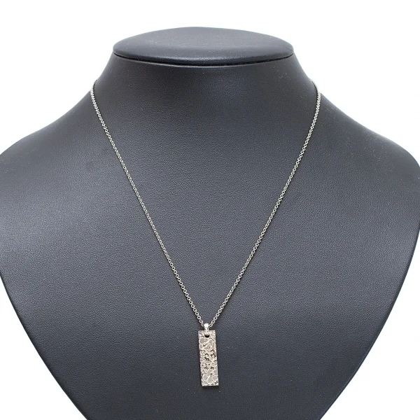 ポールスミスPaul Smith フラワーカービングプレートネックレス シルバー K-114305_002