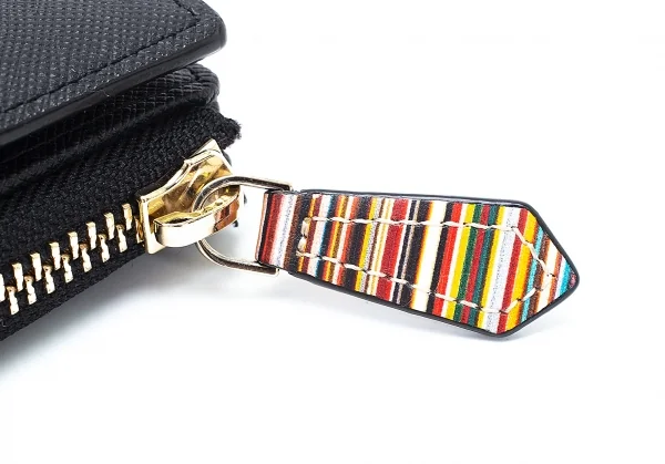 ポールスミスPaul Smith P784N ジップストローグレイン二つ折り財布 黒 K-114307_006